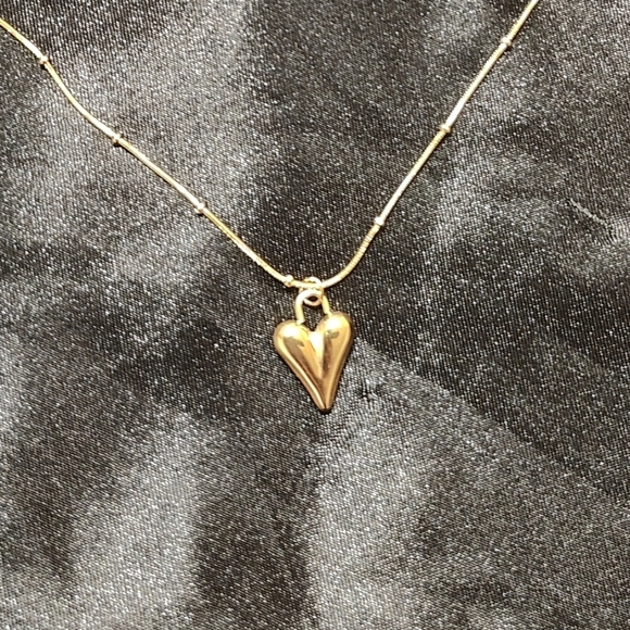 Gold Plated Chunky Heart Necklace - Picture 3 of 4
